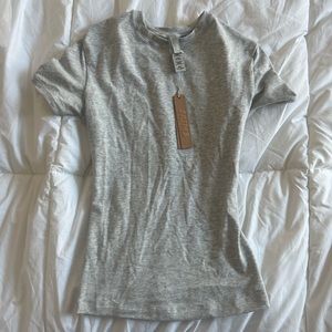 xxs skims grey cotton jersey tee shirt with tags